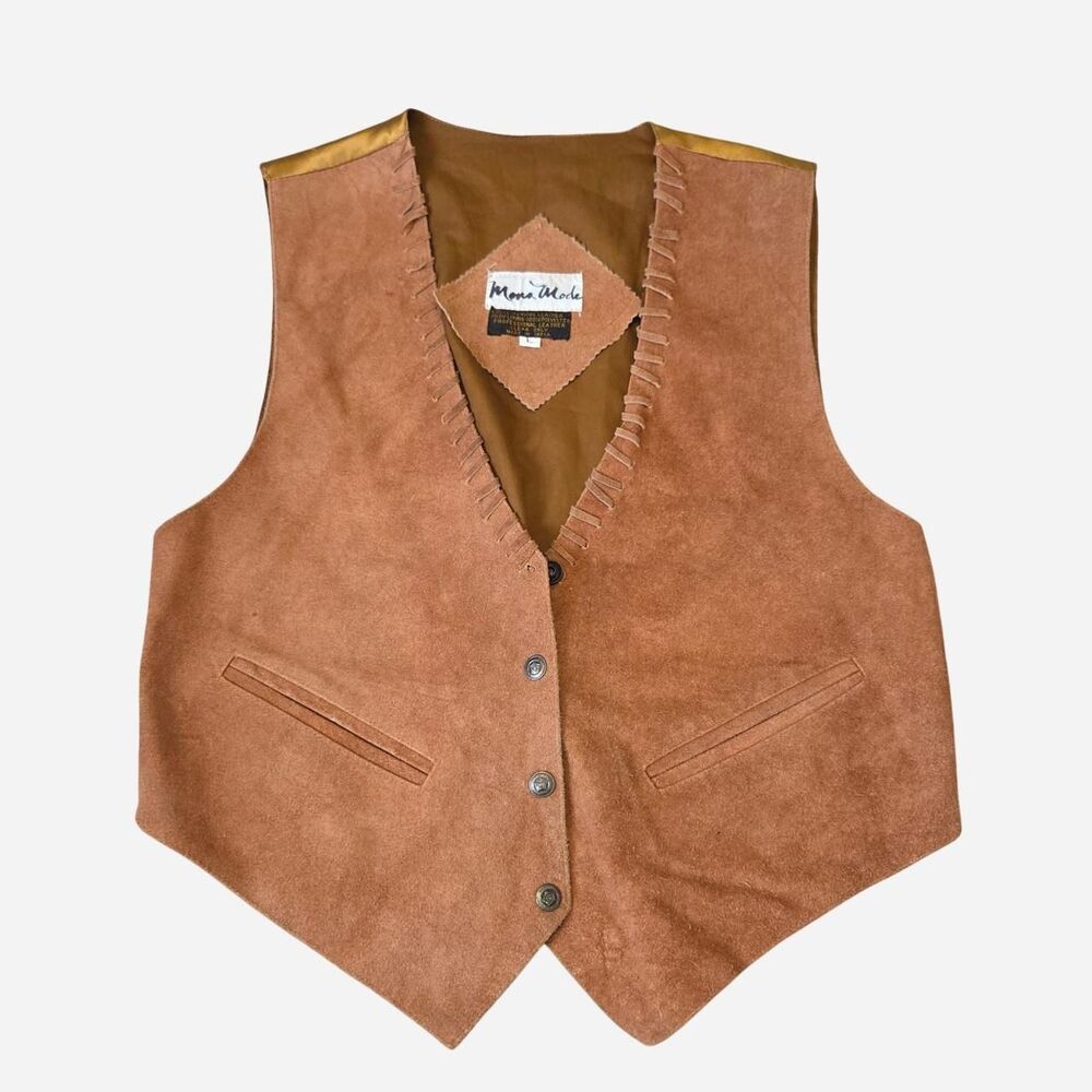 Vintage Mona mode 100% genuine leather vest